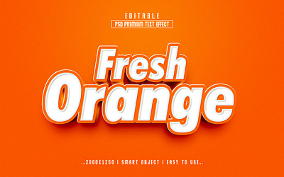 Fresh Orange 3D Editable Text Effect Style 3d text effect 3d text style action fresh fresh orange orange photoshop text effect psd text effect style