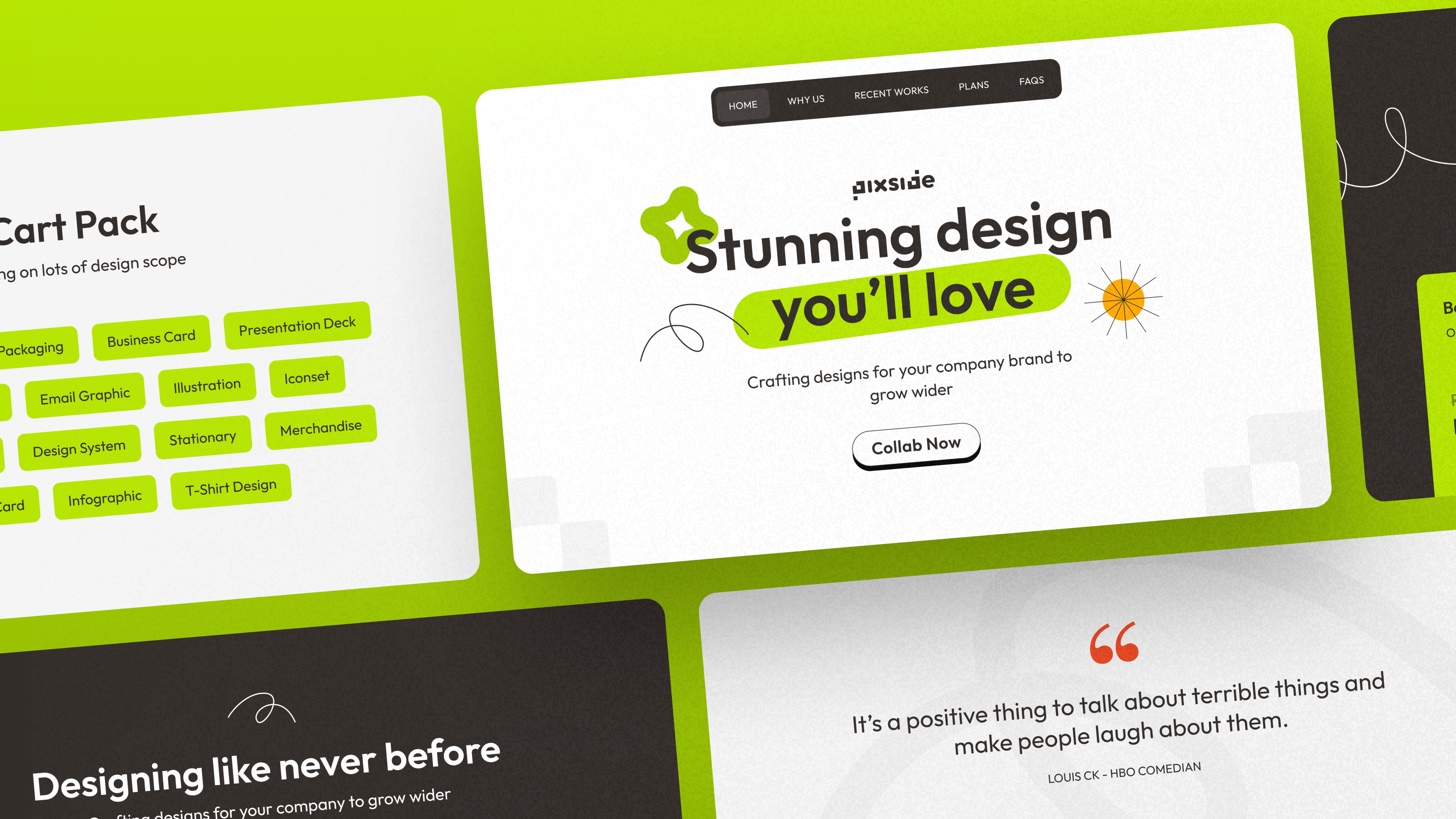 Pixside Design Agency Landing Page company profile creative studio design design agency design agency website digital agency graphic design landing page ui uiux design ux web design