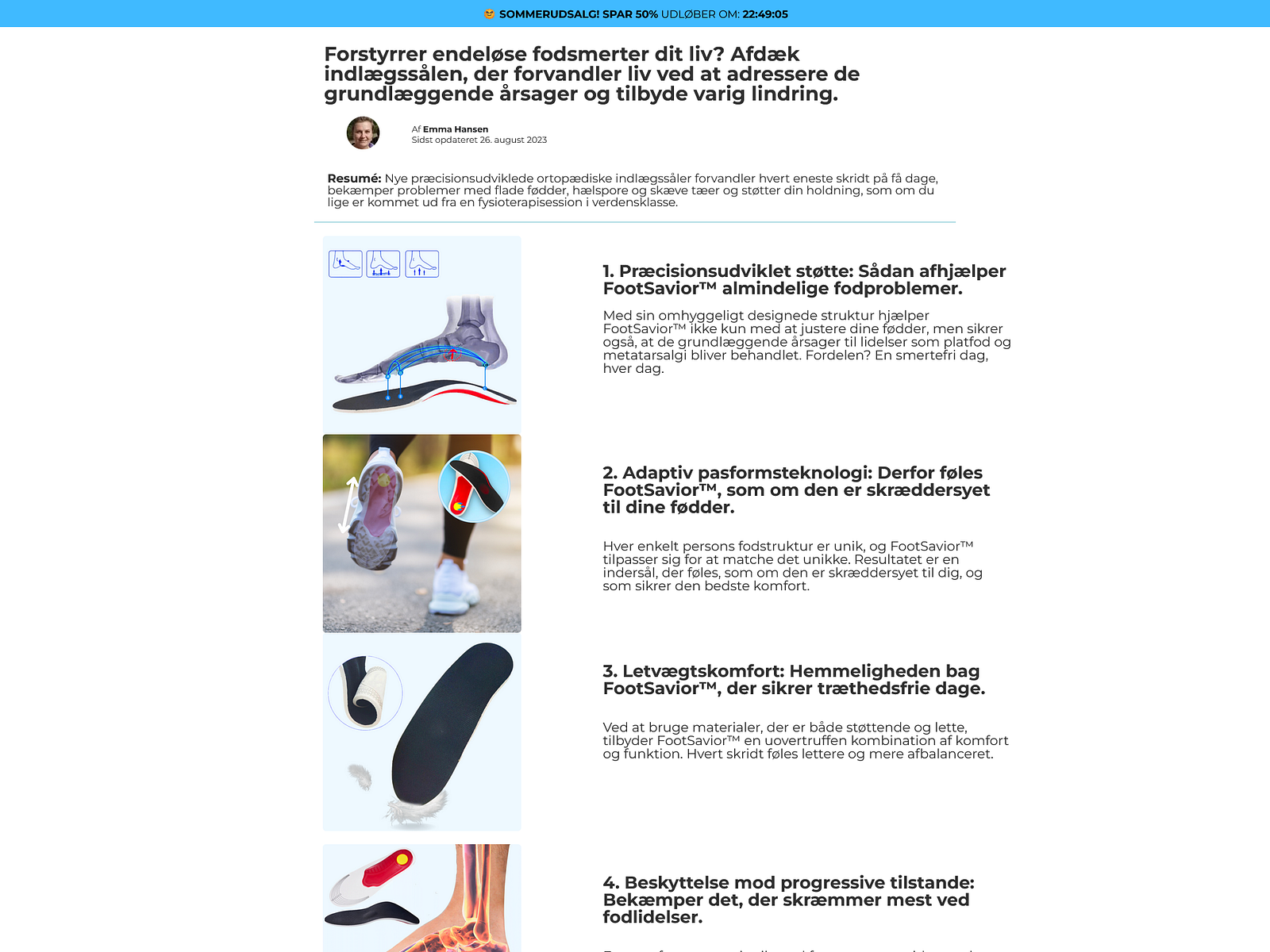 Funnelish shoes advertorial page by Umor Faruk on Dribbble