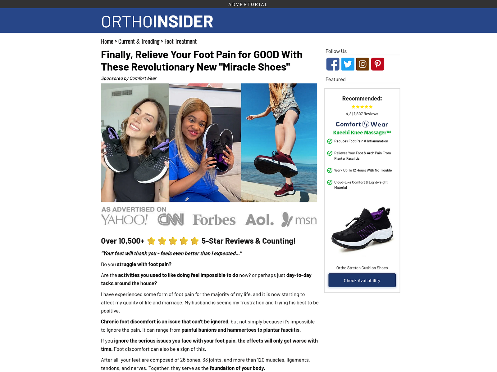 OrthoInsider Funnelish advertorial page by Umor Faruk on Dribbble