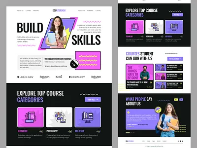 EDULITEROOM The Education Platform Website design creativelearning dribbbleshowcase educationrevolution eduliteroom futureofeducation futureskills landing page learningjourney online learning personalizedlearning pixelean sahin mia skillbuilding skillmastery techeducation ui ui ux uxuidesign web webdesign