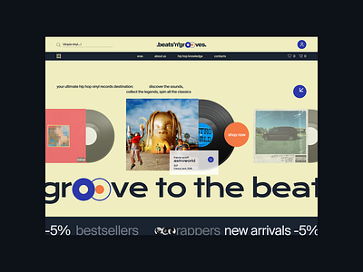 Beats'n'Grooves Vinyl Store UX/UI E-commerce branding graphic design ui web