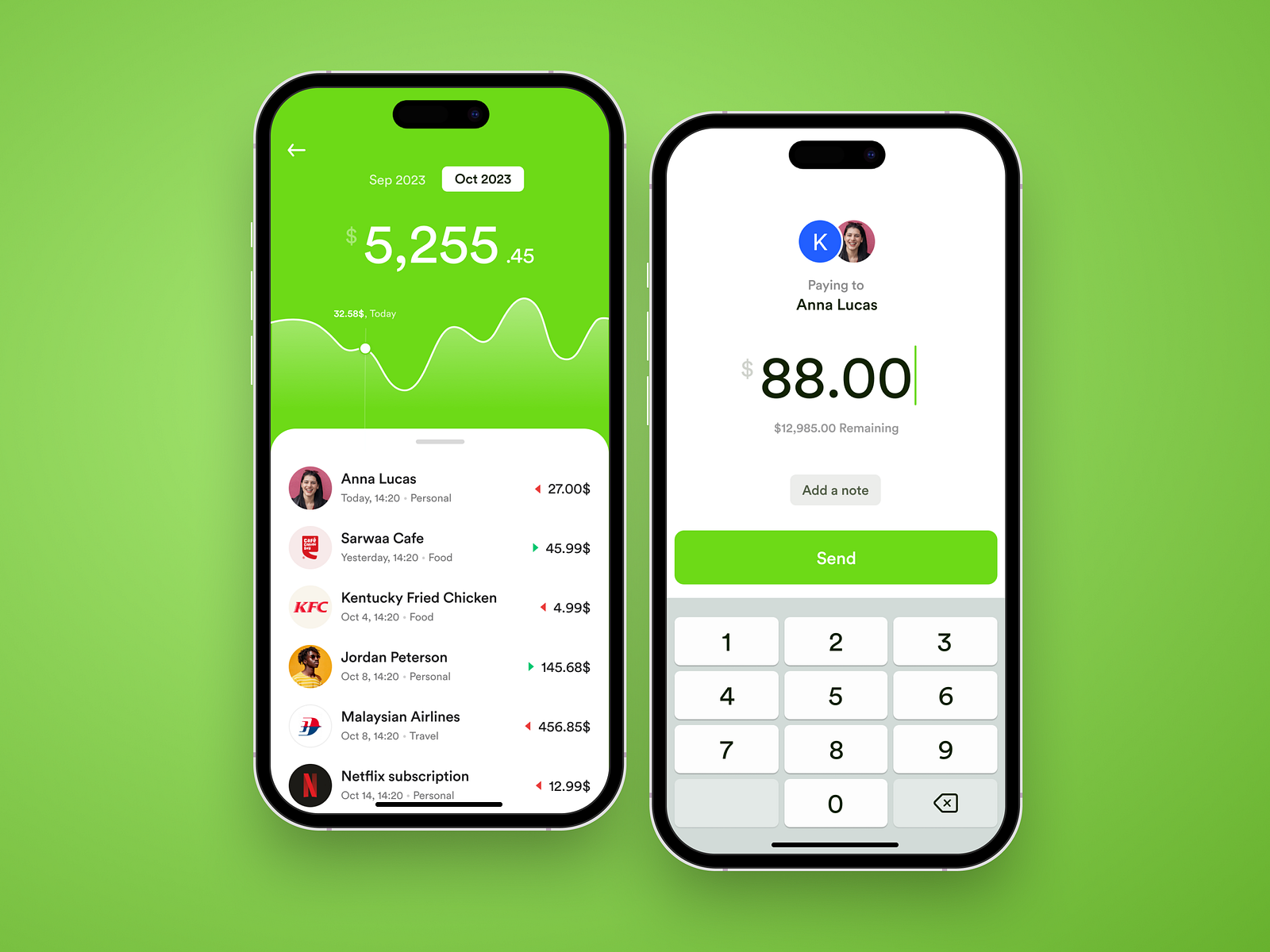 Payment & history UI design | Fintech app by Karun Suresh on Dribbble