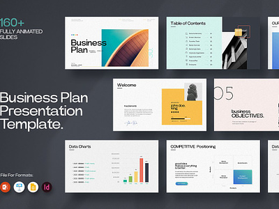 Business Plan Template brand business deck design illustration logo marketing pitch plan portfolio proposal template ui