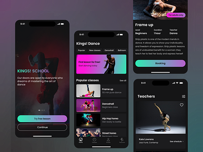 Dance School App app danceschool dancing design graphic design mobile ui ux