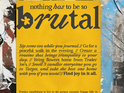 Typographic Poster | Take it Easy, Nothing has to be so Brutal graphic design illustration poster design typography