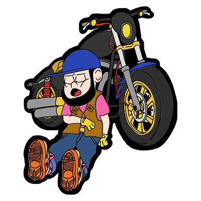 Turu. Motorcyle Series. cartoon cute cartoon illustration motorcyle turu always