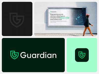 Guardian - Logo and Brand Identity brand brand identity branding graphic design identity letter logo logo logo design modern logo protect security security service security system shield