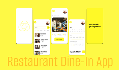 Restaurant Dine-in App animation branding graphic design logo motion graphics restaurant app ui uiux uxcasestudy
