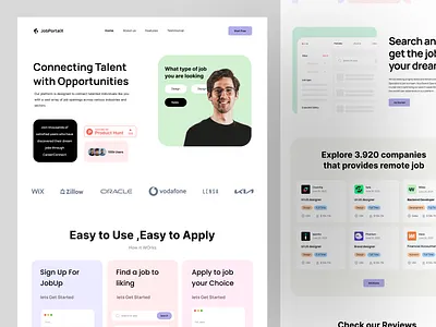 Jobfinder Website 👨🏻‍💻 design illustration job job portal website landing page landing page design ui ui design ux ux design web design website
