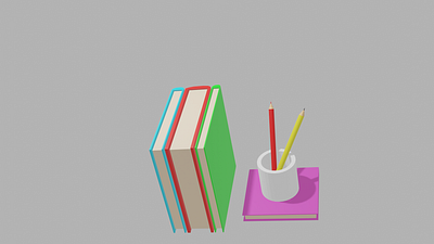 3D design of books to add to a web page. 3d blender design illustration logo