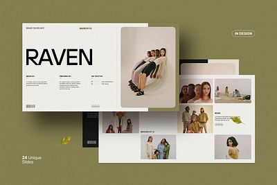 Raven | Brand Guidelines brand color guide illustration lines logo marketing plan portfolio ravel template typography ui