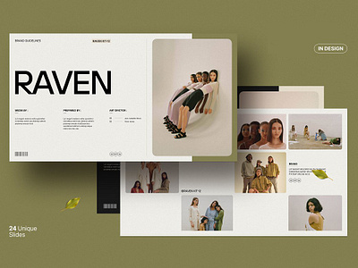 Raven | Brand Guidelines brand color guide illustration lines logo marketing plan portfolio ravel template typography ui