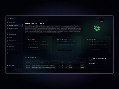 Mining dashboard for DYNEX 3d cx figma figmadesign illustration ui uiux ux