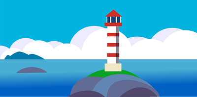 background illustration of a lighthouse design graphic design illustration logo vector