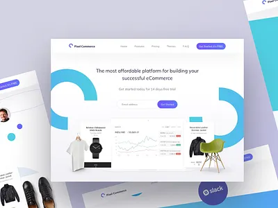 Pixel Commerce landing page product design ui ux website
