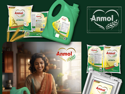 Anmol - Rice Bran Oil adobe brand identity branding design graphic design illustration logo logo design