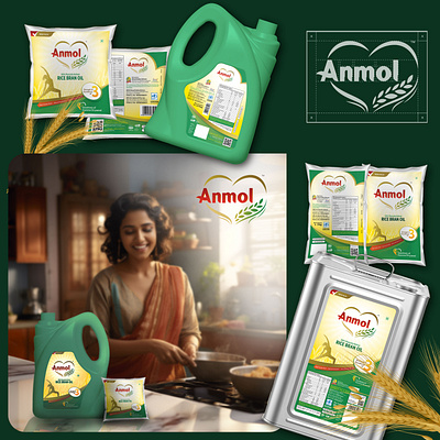 Anmol - Rice Bran Oil adobe brand identity branding design graphic design illustration logo logo design