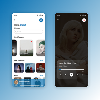 Music Player Mobile App UI dailyui figma music musicplayer ui uidesign uiux ux uxdesign