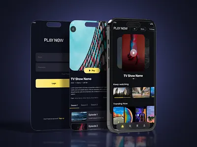 Video Streaming Application animation app ui application design episodes graphic design intuative intuitive user interface login screen movies navigation netflix play playnow prime videos slider ui ui screen user centered design ux