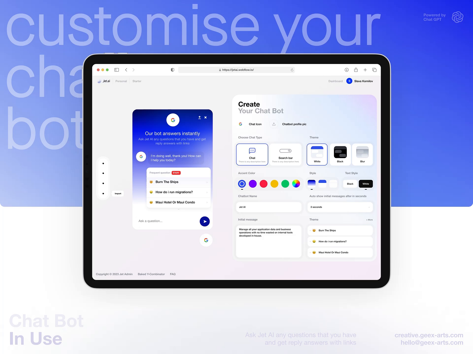 Jet Ai Chat Bot Design by Julia Dmitrievna for Geex Arts on Dribbble