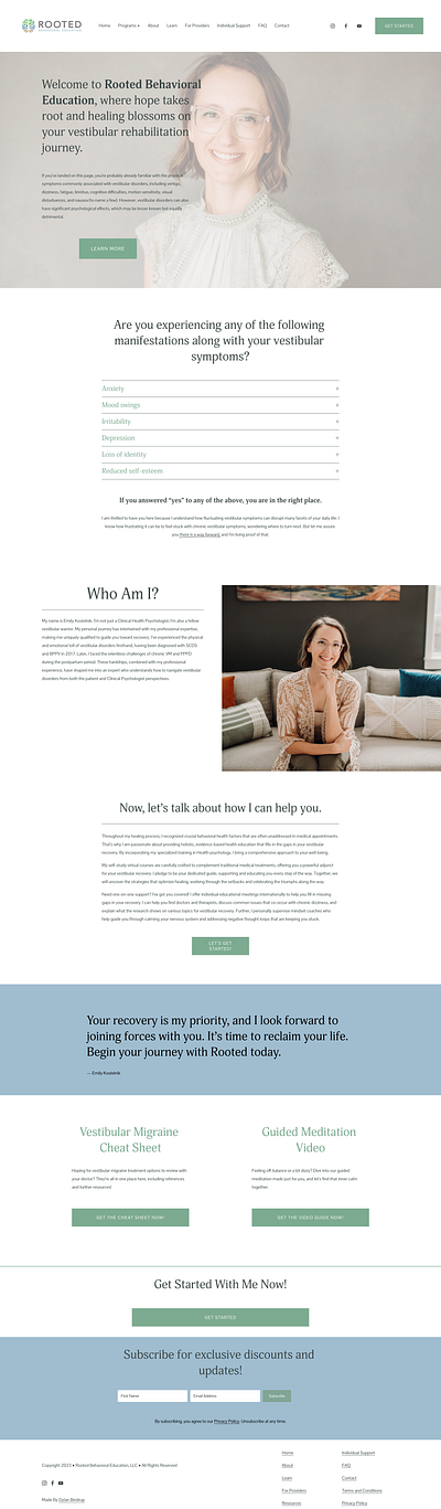 Rooted Behavioral squarespace web design squarespace website squarespace website design web design website design