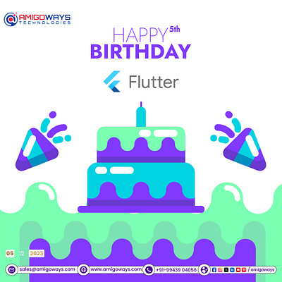 Cheers to Flutter on its special day! 🎂🚀 amigoways amigowaysappdevelopers amigowaysteam