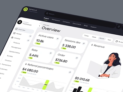 Sphere UI Charts (UIKIT) analytics chart charts clean ui crm dashboard data minimalism overview product product design saas startup the18 the18design ui uidesign uikit usability ux