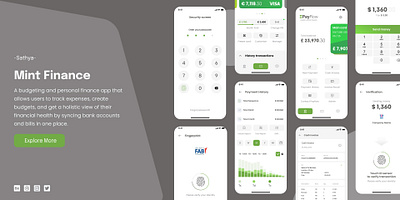 Mint Finance - Mobile app 3d animation app branding design graphic design icon illustration logo mobile mobiledesign motion graphics ui ux uxdesign vector