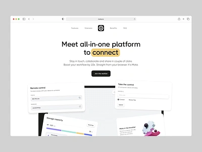 Mota - Website design for the remote work platform animation interaction landing page landing page design marketing website product website promo website ui ux web web design webflow webpage website website design