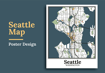 Poster | Seattle City Map graphic design map poster seattle