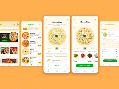 Pizza Ordering APP UI Design online pizza order online pizza order app pizza app pizza app design pizza app ui design