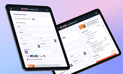 Marketplace Checkout checkout funnel marketing marketplace responsive ui ux web app website