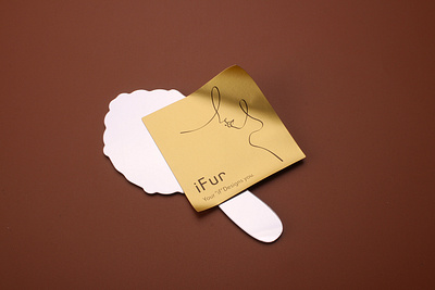 iFur Gold Foil Paper Sticker foil paper stickers foil stickers gold stickers logo stickers stickers