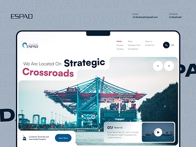 ESPAD - Sea Freight🔥 design freight header landing landingpage logistic logistic service sea ship track transport trend ui uidesign uiux web website