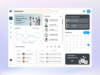 Doctor's Dashboard app design clinic doctor doctor appointment booking doctor booking dribbble figma hospital inspiration uidesign uxdesign web inspiration webpage design websitedesign wepage