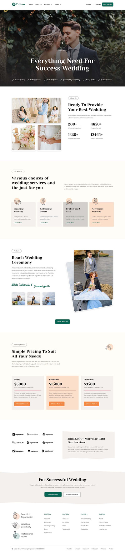 Wedding Planner Website UI Design website design website ui ux design wedding planner ui design wedding planner website wedding website