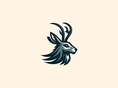 Jackalope Logo animal antlers branding bunny design emblem fantasy horns icon identity illustration jackalope legendary logo mark mascot mythical rabbit symbol vector