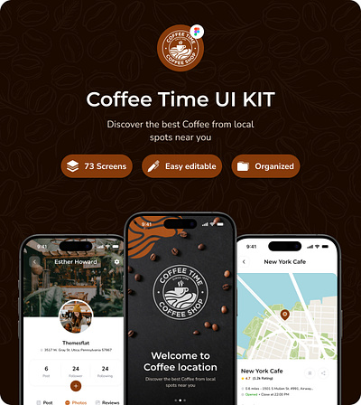CoffeeTime - Coffee, Food, Drink App UI Kit graphic design ui