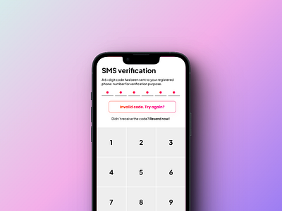 Mobile design - SMS verification branding designchallenge mobiledesign uidesign