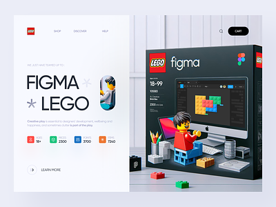 Figma x LEGO :: Landing Page Concept clean design figma landing page lego minimal ui ux