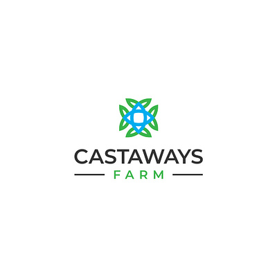 Castaways Farm Aquaponics Logo abstract app branding design graphic design illustration logo vector