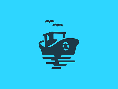 Cute Ship Logo boat brand branding for sale logo mark nagual design ocean ship