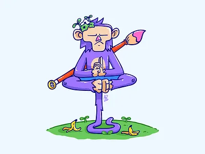 ascetic... adobe illustrator art artwork branding character character design colorful concept art design digital art digital illustration illustration monkey character original character vector visual art visual artist
