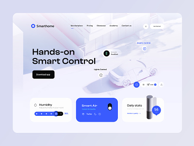Smart Home Website Design apartment architect concept control dashboard electric car exterior home automation home monitoring landing page remote control security smart car smart devices smart home smartapp ui user interface ux web design