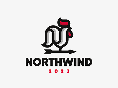 Northwind bird branding chicken design logo rooster