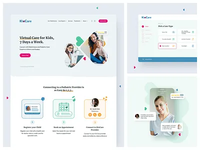 KixCare Healthcare Website & Web Application booking app canada design doctor website healthcare interface kids ontario patients pediatricians responsive startup ui uiux design ux video calling web application web product web service website design