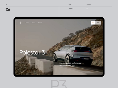 Polestar 3 3d animation car design motion product ui ux web website