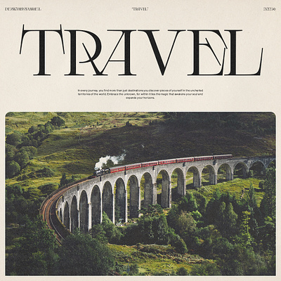 Travel blue bold design designbysamuel destination dribbble font graphic design illustration impact insta logo movie post poster train travel traveler ui wow