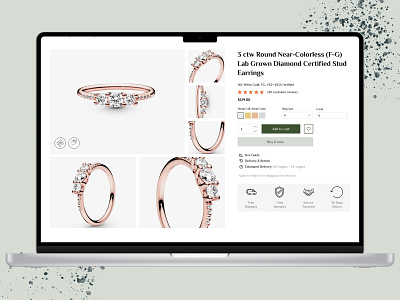 Product Detail app design branding clean creative design diamond exploration gold graphic design jwellery laptop minimal product product detail product detail page ui uidesign uiux web website